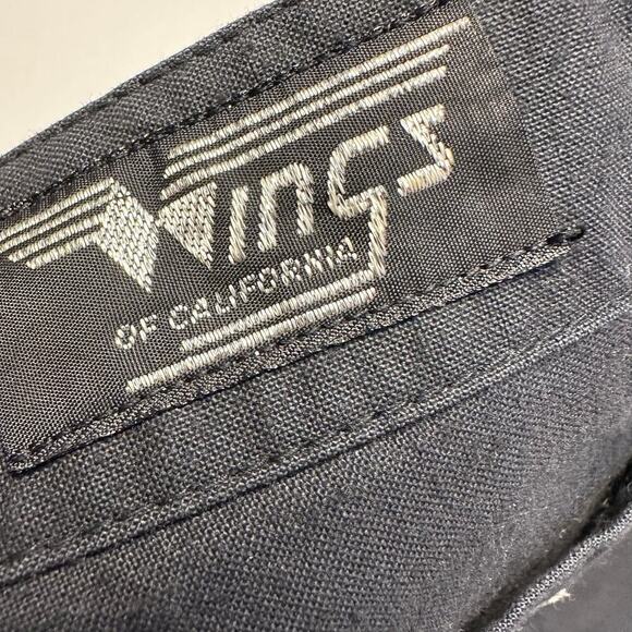 Vintage 1970’s Wings of California Black Cotton Flare Leg Jeans with Doves - Picture 3 of 8
